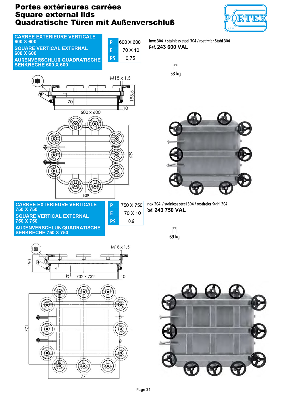 page 31 Portes exterieures carrees