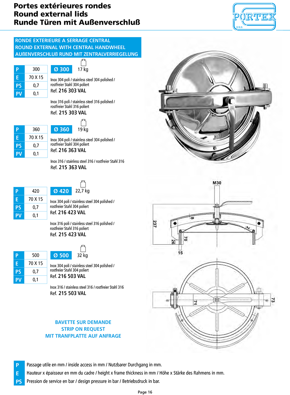 page 16 Portes exterieures rondes