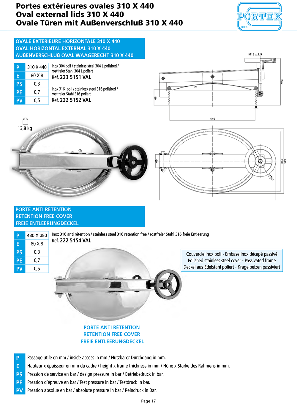 page 17 Portes exterieures ovales 310 X 440