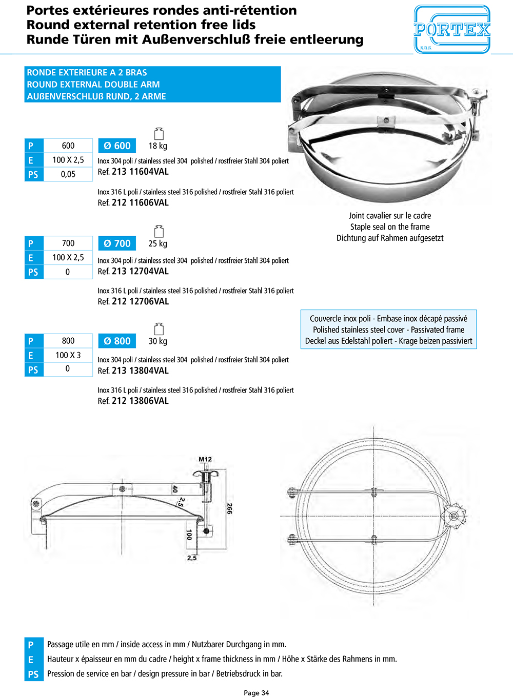 page 34 Portes exterieures rondes anti retention