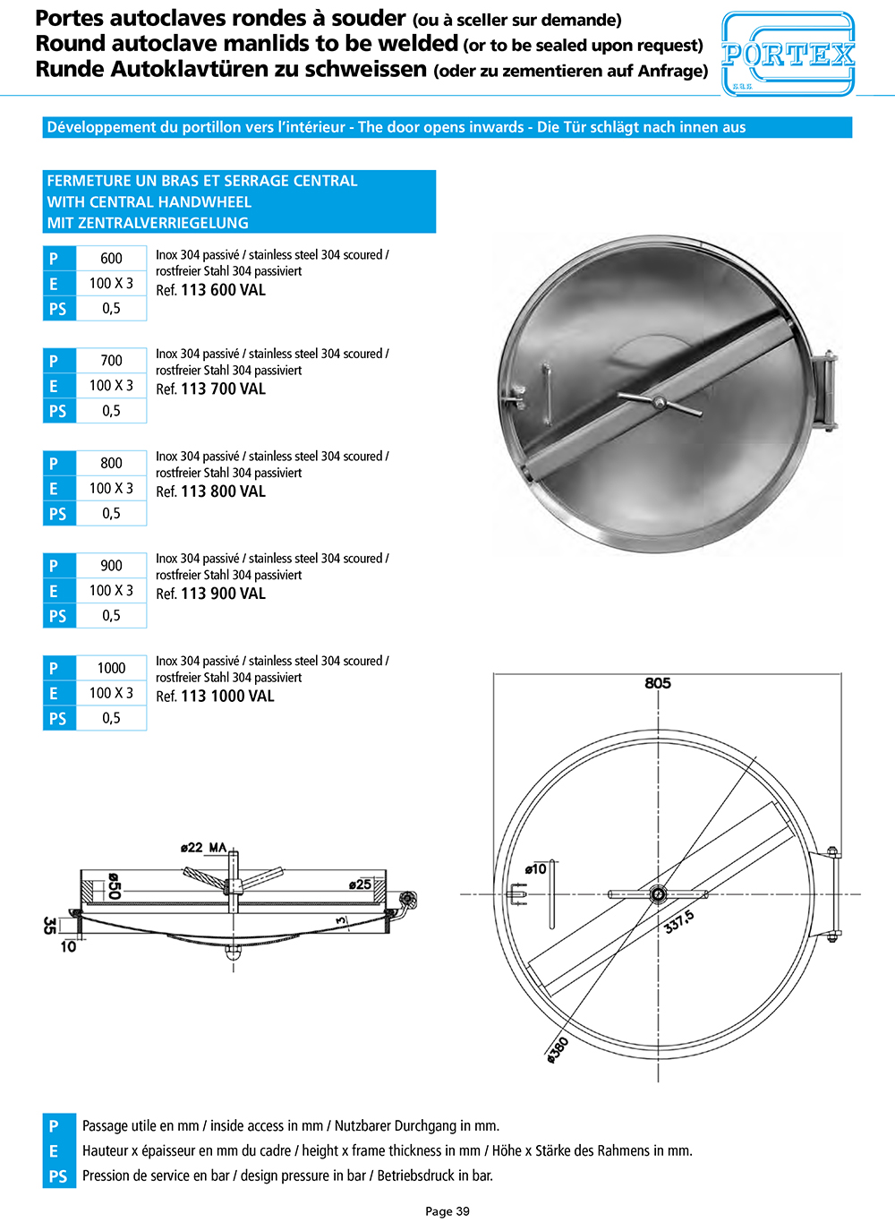 page 39   Portes autoclaves rondes a sceller