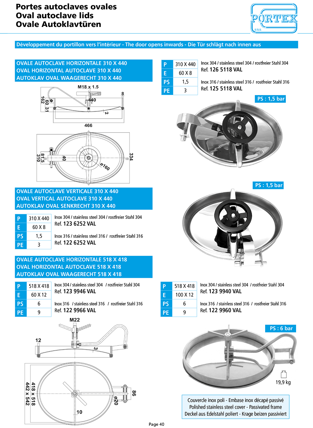 page 40 Portes autoclaves ovales