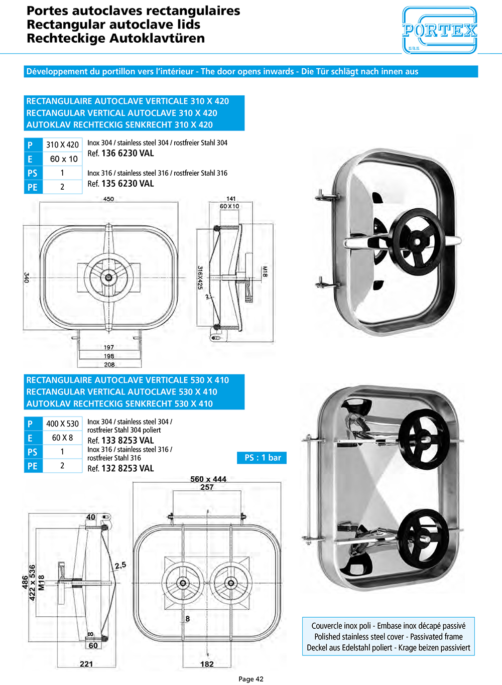 page 42 Portes autoclaves rectangulaires