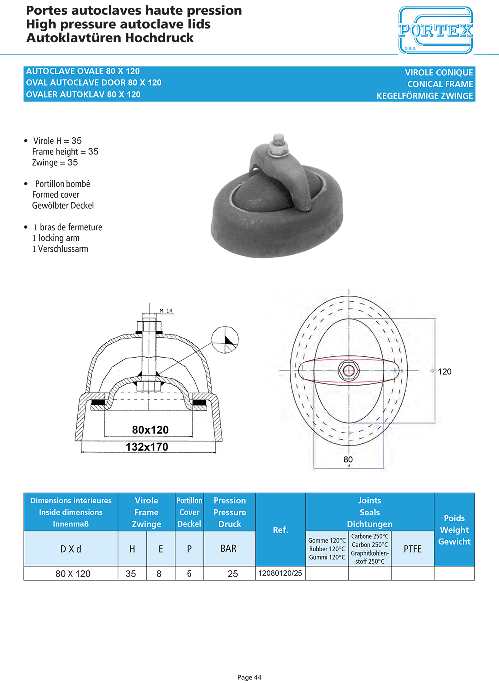page 44 AUTOCLAVE OVALE 80 X 120